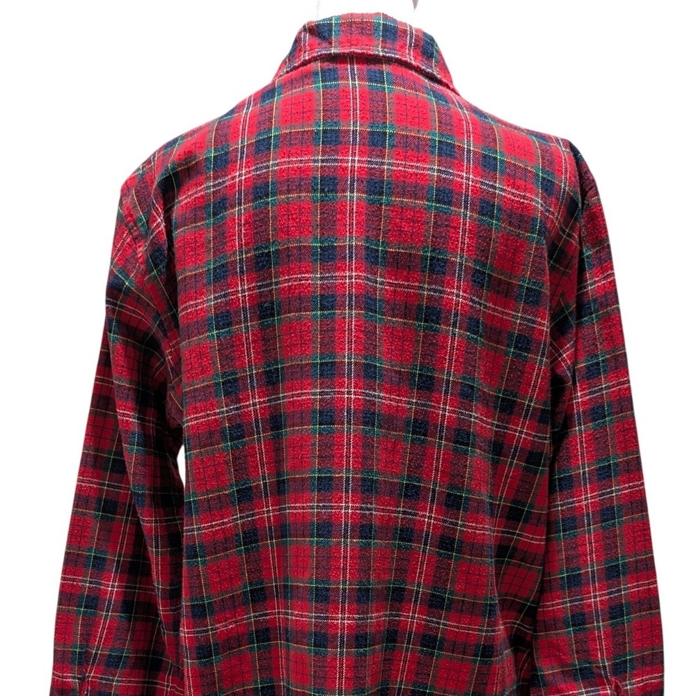 Lauren Ralph Lauren Red Plaid Tartan Women's Button Down Shirt Dress RL Crest M - Picture 7 of 10